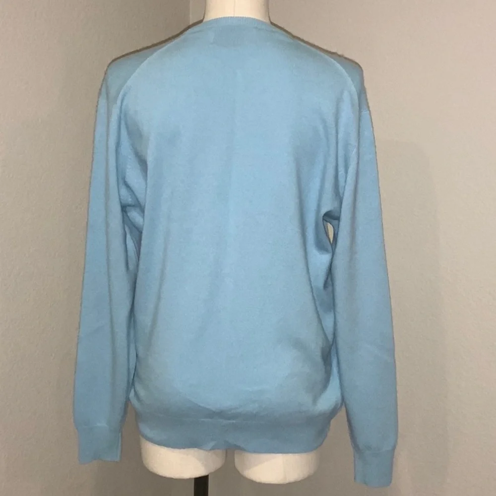 Pringle 100% Cashmere Baby Blue Women's Cardigan Sz 10 Sweater Scotland Vintage - Picture 3 of 8